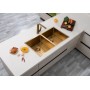 Aqu Brushed Gold Handmade Double Bowls Kitchen Sink 820*457*230 Aqu Brushed Gold Handmade Double Bowls Kitchen Sink 820*457*230